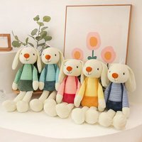 40CM Long Ears Kawaii White Rabbit Plush Toy Color Drag Pendant Broad Day Doll Children's Christmas Birthday Gift Toy