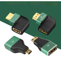 MOSHOU 8K HDMI 2.1 Connector Adapter Mini HDMI Micro HDMI 270 90 Degree Male to Female for HDTV PS4 PS5 Laptop 4K HDMI Extender