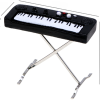 1Pcs Dollhouse Miniature Metal Electronic Organ Keyboard Mini Piano Model Simulation Furniture Musical Instrument Adornment