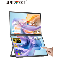 UPERFECT Delta Plus Stacked FHD Monitor Touchscreen Laptop Dual Screen Folding 18.5" W/ USB C Mini HDMI For PC Mac Phone Display