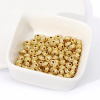 5mm 6mm 18K Gold Plated Spacer Beads,Separators For Beads,DIY Jewelry Making Supplies Bracelets Accessories