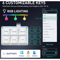 SAYODEVICE 6 Keys Mini Shortcut Key Office Work Macros Keypad OSU Rhythm Game Keypad Gaming USB Wired Keyboard Hot-swappable