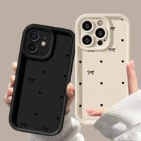 Phone Case For OPPO Reno 12F 11F 10 5G 11 12 Pro 8T 6 8 Reno 7 4G 5 6 Lite A79 A78 A58 A77 A57 A98 A38 A18 Cute Black Bow Cover