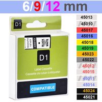 D1 6/9/12/19/24mm Multicol Label tapes Compatible Dymo D1 Label Tapes 45013 40913 43613 45018 40918 40914 for Dymo LM160 LM280