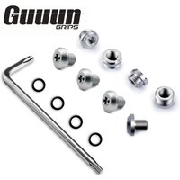 Guuun 1911 Grip Screws Bushings, T10 Torx Key, 4 O Rings, Stainless Steel Silver, Short bushing