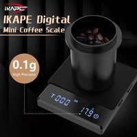 IKAPE Mini Digital Coffee Scale with Timer, 2kg/0.1g High Precision Rechargeable Drip Espresso Scale, Tare Function LED Display