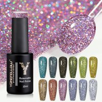 YOKEFELLOW 10ml Vernis à Ongles Gel Violet Bleu Gris Gypsophile Réfléchissant Semi-Permanent Soak Off
