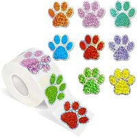 100-500pcs Cute Animal Paw Sticker DIY Colorful Holographic Lables Art Crafts Sticker Student Reward Stationery Stickers