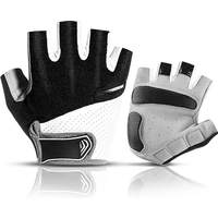 Outdoor Half Finger Cycling Gloves Breathable Lycra Fabric Wear Resistant Road Bike Riding MTB Bicycle Motorbike Gloves Black