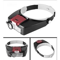 Adjustable Headband 10X Lighted Magnifying Glass Watch Repair Tool Head Magnifier