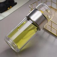 High Borosilicate Glass Tea Water Bottle Double Layer Infuser Tumbler Drinkware with Tea Filter 280/350/500ml Options for Tea Lo