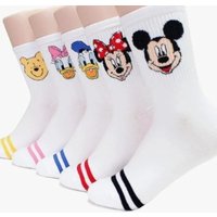 Kawaii Mickey Minnie Socks Cartoon Soft Women Mid Tube Socks Korean Students Anime Cotton Sweet Girls Anti Slip Breathable Sock