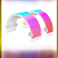 TEUCER AG-07 RGB Rainbow PC Addressable 5V 3Pin ARGB DIY Light Board for Motherboard GPU CPU 24Pin and 8Pin Power Supply Cables
