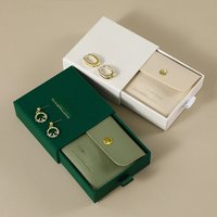 Set of 50 9×9 cm Jewelry Boxes and Bags with Foil Stamping Logo, Personalized Carton Small Packaging Boxes and Bags for Christma