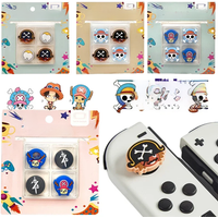 4pcs/set One Piece Thumb Grip Caps for Nintendo Switch NS OLED Lite Joystick Soft Silicone Cover Protector Case Game Accessories