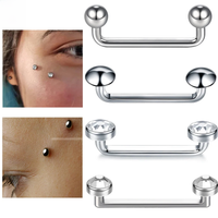 1PC G23 Titanium Surface Piercings Micro Dermal Anchors CZ Crystal Hide-in Skin Diver Micro Dermal Piercings Body Jewelry