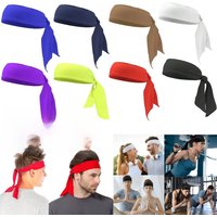 AliExpress NONE Solid Color Tennis Headband Polychrome Sweatband Women Men Hair Band Cycling Turban Headband Running Basketball Yoga Decoration