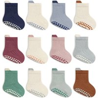 3 Pairs Kids Cotton Socks Boys and Girls Cute Comfy Breathable Baby Non-slip Floor Socks