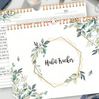 Habit Tracker Planner A4 Desk Calendar Undated Monthly Weekly Goal Tracker Spiral Pad Productivity Organizer for Home Office
