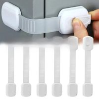 1-10pc Child Safety Strap Locks Baby Locks for Cabinets and Drawers, Fridge & More. Adhesive Pads.No Installation Required