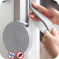 4M (2 Roll) Self-adhesive Foam Door Window Sealing Strip Windproof Sound-Proof Door Weather Stripping Dustproof Sealing Tape
