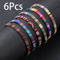 6Pcs/set random hand rope set with string for men and women an adjustable Bohemian bracelet