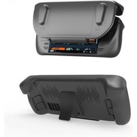 for Steam Deck Adjustable Kickstand Case Shockproof Protective Shell Tempered Film Protector with Rocker Caps for Steam Deck