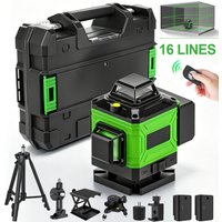 Poziomica laserowa 4D z 16 liniami, 3 poziomy ° Narzędzie do poziomowania z funkcją samopoziomowania, wszechkierunkowa naklejka do oznaczania linii na podłogę/ścianę ze statywem.