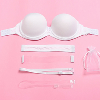 Yandw New Wedding Bras For Women Multiway Sexy Bra Invisible Clear Back Halter Neck Bralette Lingerie Strapless Bras Pure White