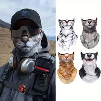 AliExpress 3D Animal Cat Design Summer Full Face Neck Protector Sun Shield Breathable Quick Dry Polyester Helmet Liner for Outdoor Cycling