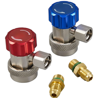 R134A Freon H/L Auto Car Quick Coupler Connector Adapters For Air Conditioning Refrigerant Adjustable Manifold Gauge Set R134-A