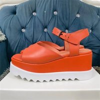 2025 New Leather Platform Sandals Women Ankle Strap Wedge Heel Summer Shoes Designer Casual Party Dress Sandals For Women Mujer