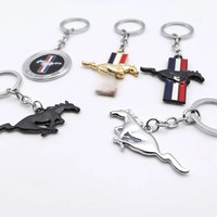 1PC High Quality Horse Logo Zinc Alloy Material Car Key Ring Car Keychain For Ford Mustang GT 2020 2019 2018 2017 2016 SHELBY