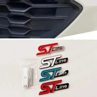3D Metal ST Line Logo Car Front Grill Emblem Sticker Trunk Badge For Ford Kuga MK3 MK4 S Max Focus Puma Fiesta Accessories