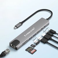 Lemorele USB Hub Docking Station USB C HDMI USB 2.0 Adapter PD60W With PD SD TF RJ45 For Macbook Air M1 iPad Pro Laptop Access