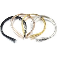 10pcs/lot Fashion Metal Blank Hairband 4mm Gold Silver Black Color Hairwear Blank Base Hair Hoop For DIY Craft Hair Headwear