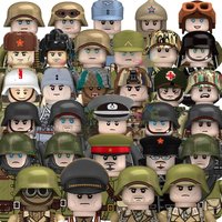 Kids Toys WW2 Military Army Sets Building Blocks Soviet US China Soldiers Mini Action Figures Medal Toys For Kids Birthday Gifts