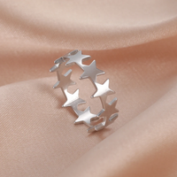 Five pointed star ring stainless steel women's minimalist fashion ring accessories jewelry anniversary gift