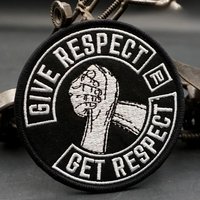 give respect get respect Embroidery Patches Punk Biker Badge for Clothing Backpack Caps DIY Appliques