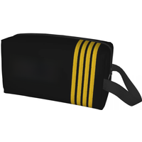 Custom Born To Fly Captain Stripes Flight Pilot Toiletry Bag Aviation Aviator Airplane Makeup Cosmetic Storage Dopp Kit Case