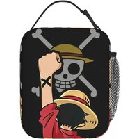 One Piece Monkey D Luffy Anime Insulated Lunch Bag Thermal Bag Reusable Lunch Container Skull Large Tote Lunch Box Bento Pouch