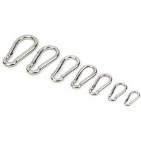Stainless Steel Spring Hook Climbing Buckle Loop 4mm 5mm 6mm 8mm 10mm Rock Climbing Hook Backpack Keychain