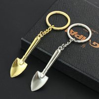 Novelty Mini Shovel Keychain Simulation Metal Spade Keyring Car Keys Backpack Gardening Pendant Decoration Tool Souvenir Gift