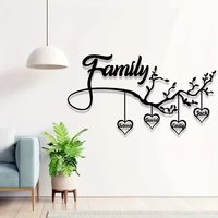 Personalized Metal Wall Art, Custom Family Tree, Heart-Shaped Leaf Design, Perfect for Wedding/Valentine's Day Gifts, Home Decor