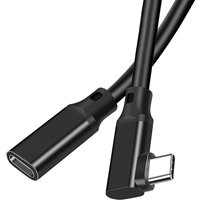 20Gbps USB C 3.2 Extension Cable 90 Degree USB 3.2 Gen2 Type-c Male to Female Extender Cable 4K@60Hz 100W Charging Data Transfer