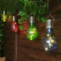 Colorful Home Garden Solar Light Bulb Waterproof Solar Rotatable Outdoor Garden Camping Hanging LED Light Lamp Bulb Decoration