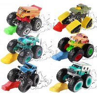 Original Hot Wheels Monster Trucks Giant Shape Alloy Car Model Accessories Toys for Boys Wild Muscle Aesthetics Off-Road Vehicle