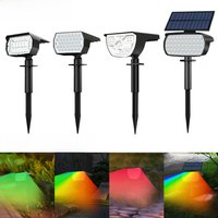 Solar Spot Light Outdoor Color Changing RGB 48/37/20LED Solar Powered Landscape Spotlight Garden Decor Pathway Walkway Christmas