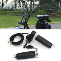 AliExpress Motorcycle Scooter Electric Bike 22mm Handlebar 60V Throttle Handle Grip With Key LockFor Harley Citycoco Scooter Universal