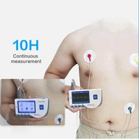 ECG Heal Force 180B, monitor cardíaco portátil EKG con pantalla a color, piezas de electrodos presentes